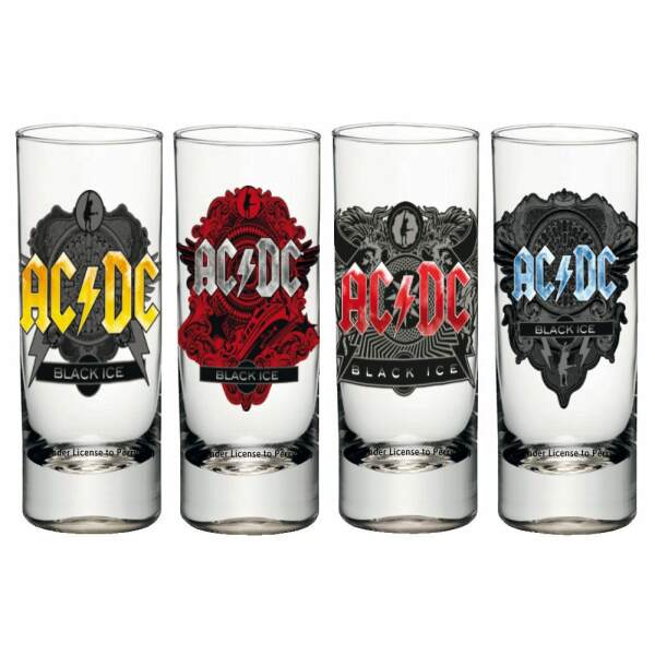 AC/DC Pack de 4 Vasos de Chupitos Black Ice