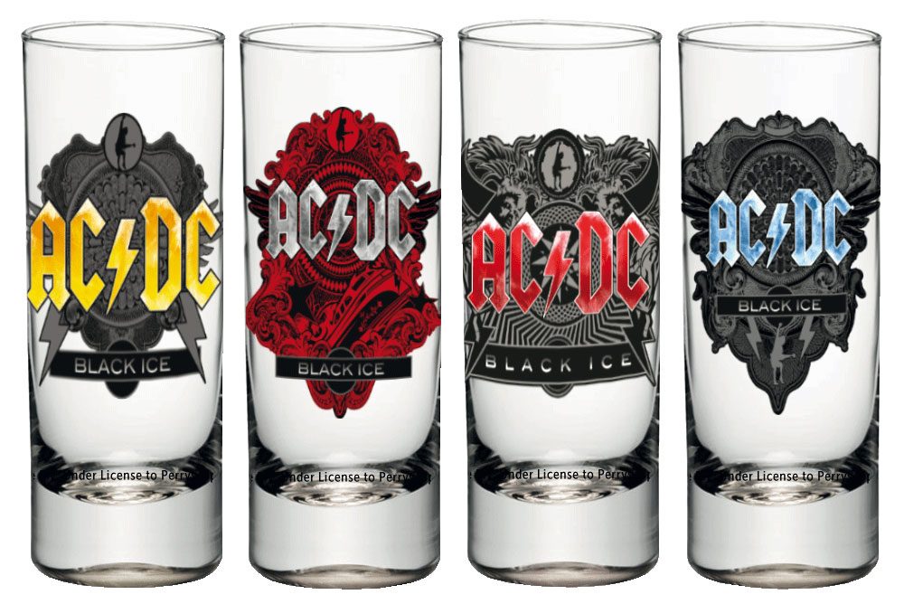 AC/DC Pack de 4 Vasos de Chupitos Black Ice - Collector4u.com