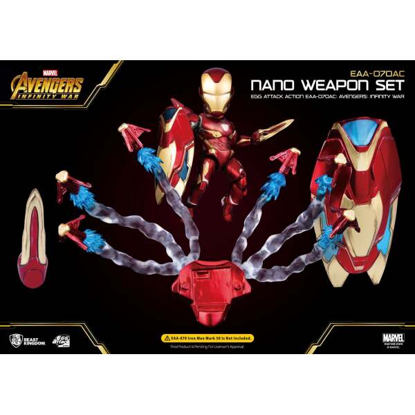 Accesorios para la Figura Iron Man Mark 50 Vengadores Infinity War Egg Attack Nano Weapon Set