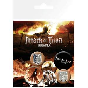 Attack on Titan Pack 6 Chapas Characters - Collector4u.com