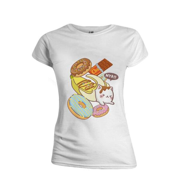 Bananya Camiseta Chica Cat Food talla M - Collector4u.com