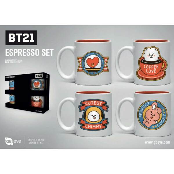 BT21 Pack de 4 Tazas Espresso Icons - Collector4u.com