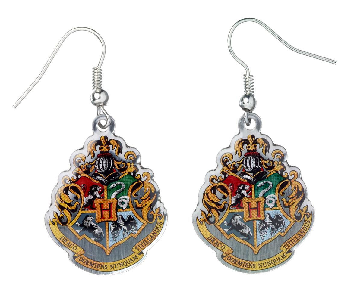 Pendientes Hogwarts Crest Harry Potter (plateado)