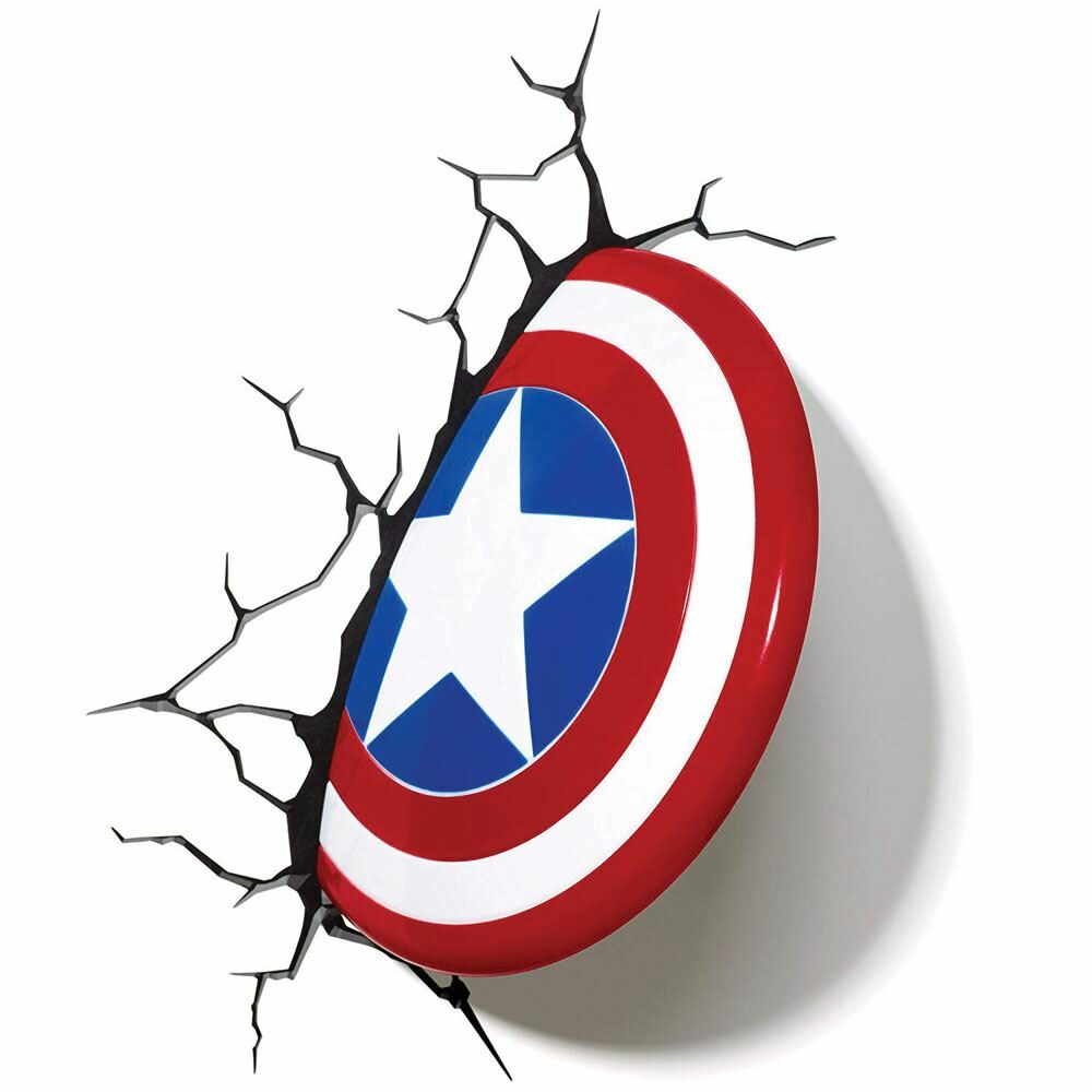 Lámpara 3D Capitán América Escudo LED, Marvel 3DLight
