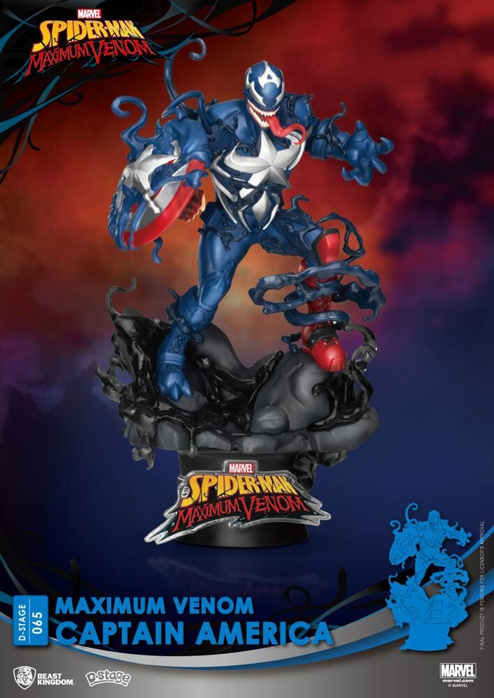 Marvel Comics Diorama PVC D-Stage Maximum Venom Captain America 16 cm - Collector4u.com