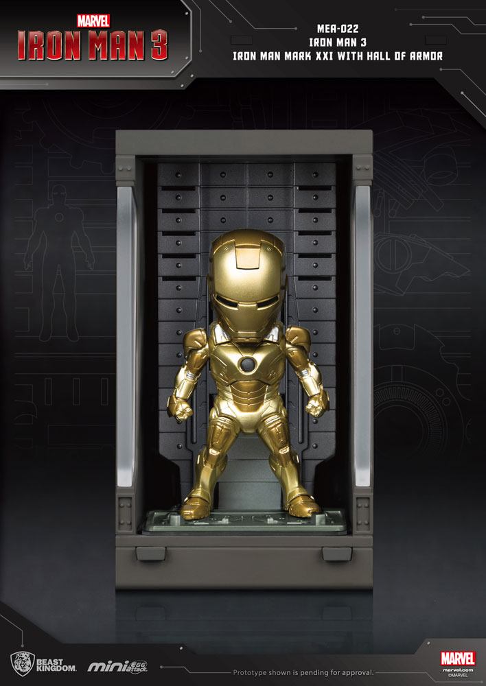 Figura Hall of Armor Iron Man Mark XXI Iron Man 3 Mini Egg Attack 8 cm
