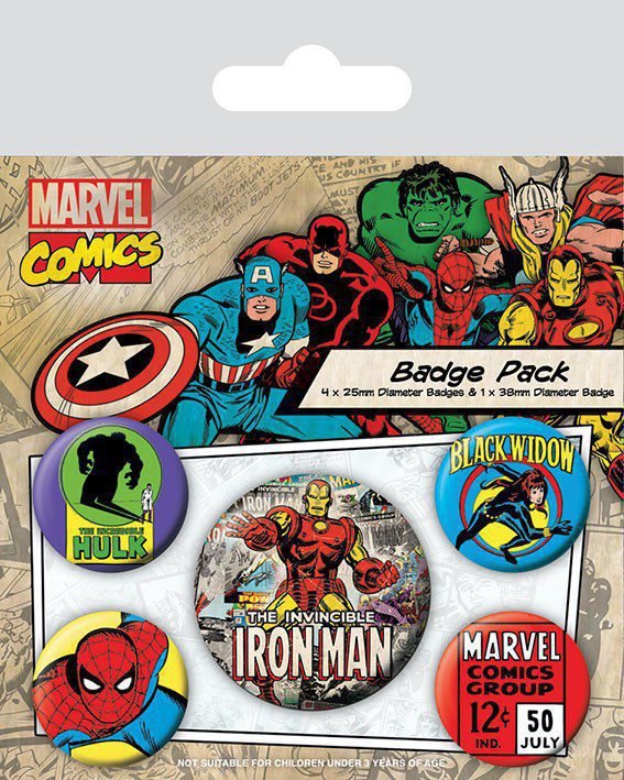 Pack 5 Chapas Iron Man Marvel Comics - Collector4U.com