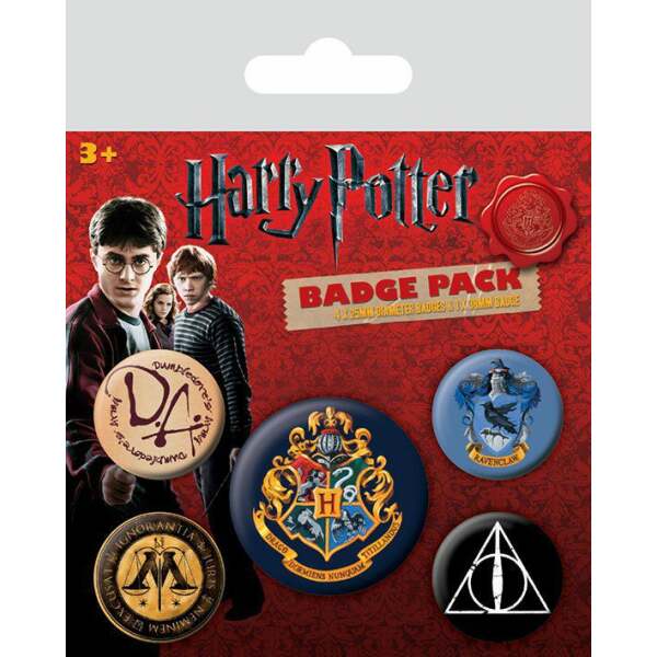 Pack 5 Chapas Hogwarts Harry Potter - Collector4u.com