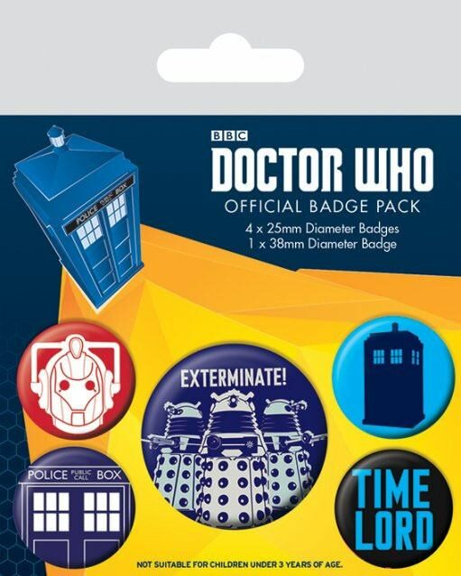 Pack 5 Chapas Exterminate Doctor Who