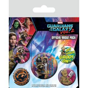 Guardianes de la Galaxia Vol. 2 Pack 5 Chapas Rocket & Groot - Collector4u.com