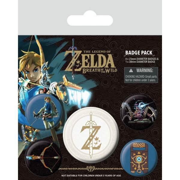 The Legend of Zelda Breath of the Wild Pack 5 Chapas Z Emblem - Collector4U.com