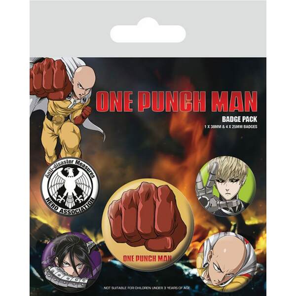Pack 5 Chapas Destructive One Punch Man - Collector4U.com