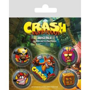 Pack 5 Chapas Pop Out Crash Bandicoot - Collector4u.com