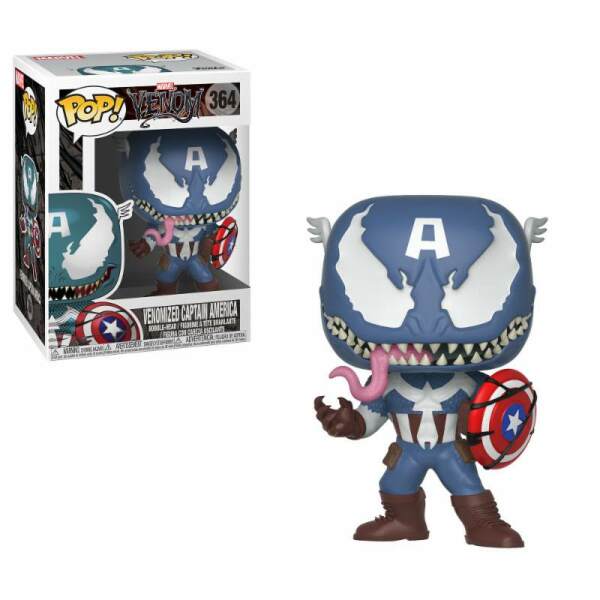 Funko Venomized Captain America Venom POP! Marvel Vinyl Cabezón 9 cm - Collector4U.com
