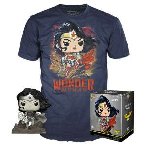 Set de Minifigura y Camiseta Wonder Woman DC Jim Lee POP! & Tee heo Exclusive talla S - Collector4u.com