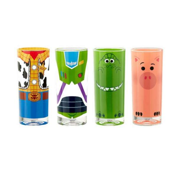 Toy Story 4 Pack de 4 Vasos para zumo Buzz, Woody, Rex & Hamm - Collector4U.com