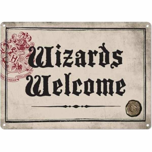 Placa de Chapa Wizards Welcome Harry Potter 21 x 15 cm