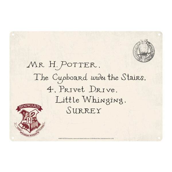 Placa de Chapa Letters Harry Potter 21 x 15 cm - Collector4u.com