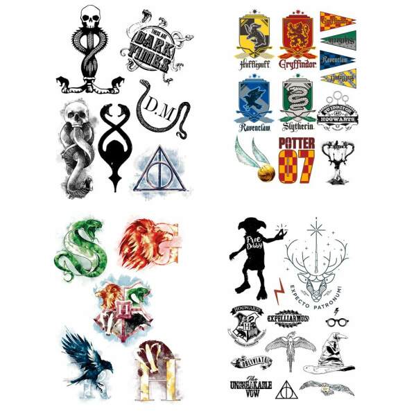 Set de 35 Tatuajes temporales Harry Potter - Collector4u.com