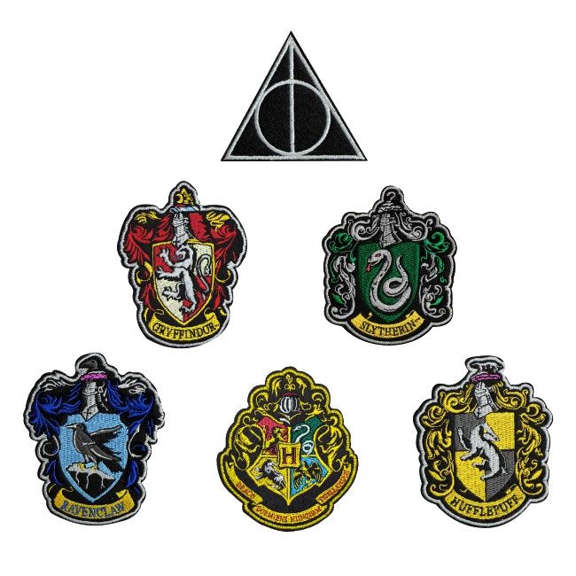 Pack de 6 Parches Escudos de las Casas Harry Potter