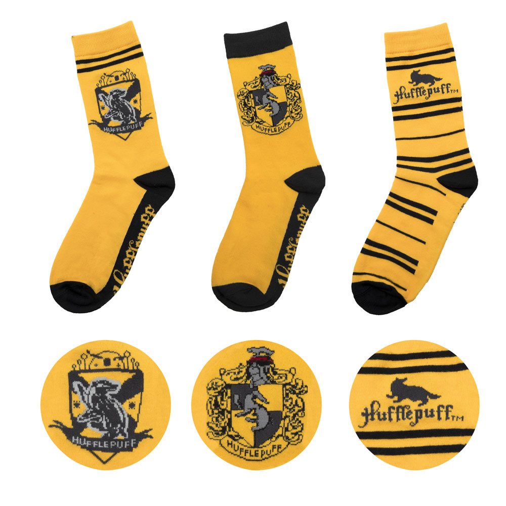 Pack de 3 Pares de calcetines Hufflepuff Harry Potter - Collector4u.com