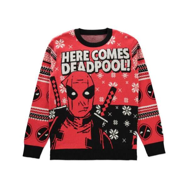 Suéter Christmas Here comes Deadpool! Deadpool talla L - Collector4u.com