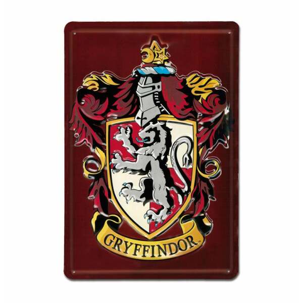 Placa de Chapa 3D Gryffindor Harry Potter 20 x 30 cm - Collector4u.com