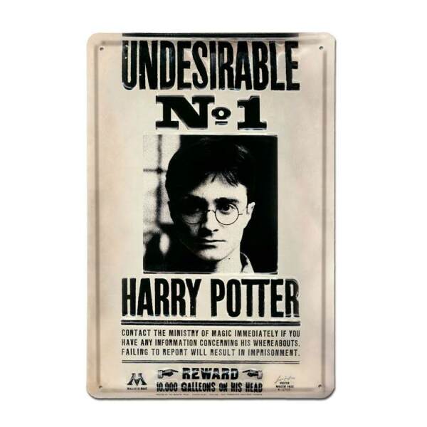 Placa de Chapa 3D Undesirable No 1 Harry Potter 20 x 30 cm - Collector4u.com