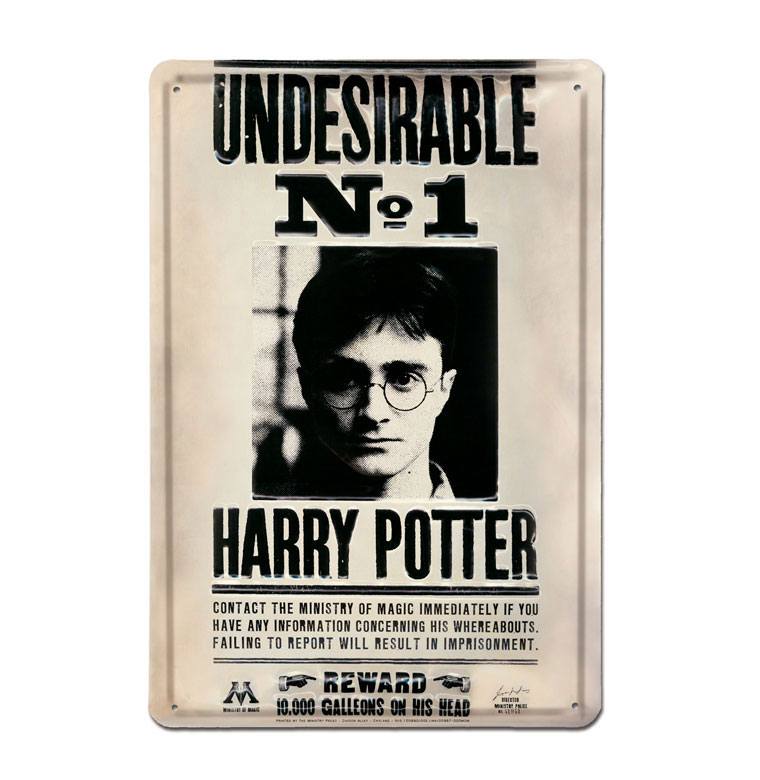 Placa de Chapa 3D Undesirable No 1 Harry Potter 20 x 30 cm - Collector4u.com