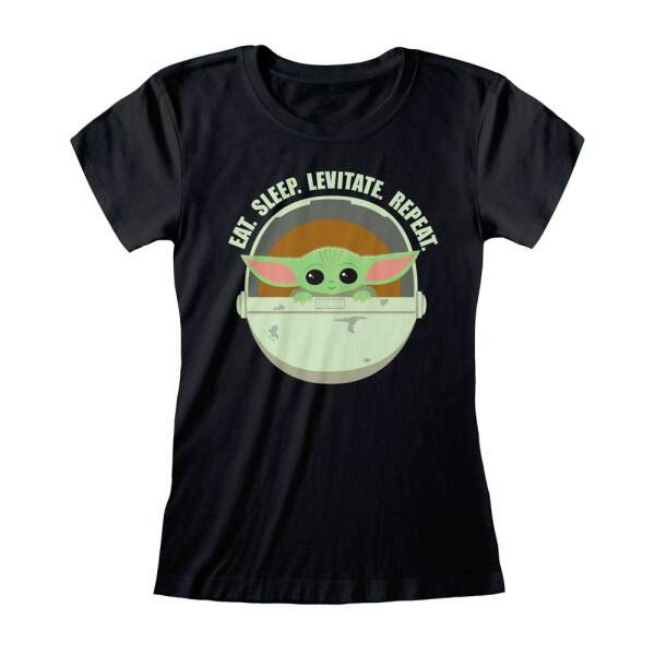 Camiseta Chica Eat Sleep Levitate Star Wars The Mandalorian talla L - Collector4U.com
