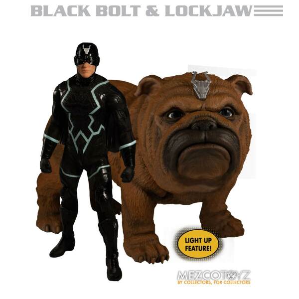 Figuras 1/12 Black Bolt & Lockjaw Marvel Universe con luz 17 cm One:12 Mezco Toys - Collector4U.com