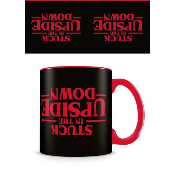 Taza Stuck In The Upside Down, negra Stranger Things - Collector4U.com
