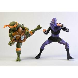 Figuras Michelangelo vs Foot Soldier Tortugas Ninja Pack de 2 18 cm - Collector4U.com