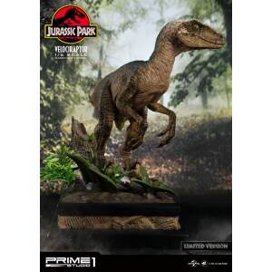 Estatua Velociraptor Jurassic Park Boca Cerrada Ver. 1/6 41 cm - Collector4U.com