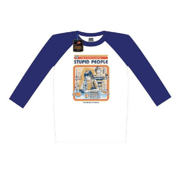 Steven Rhodes Camiseta Béisbol con mangas largas Raglan Let's Find A Cure For Stupid People talla M - Collector4U.com