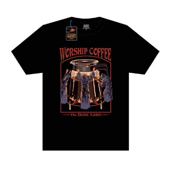 Steven Rhodes Camiseta Worship Coffee negro talla M - Collector4U.com