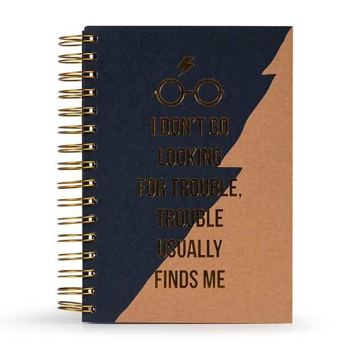 Libreta Premium A5 Trouble Usually Finds Me Harry Potter