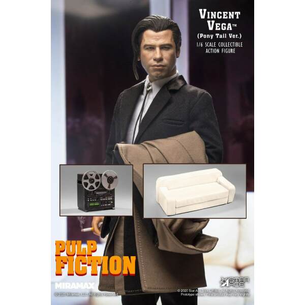 Pulp Fiction Figura My Favourite Movie 1/6 Vincent Vega 2.0 (Pony Tail) Deluxe Version 30 cm - Collector4U.com