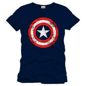 Camiseta Shield Logo navy Captain America talla L - Collector4u.com