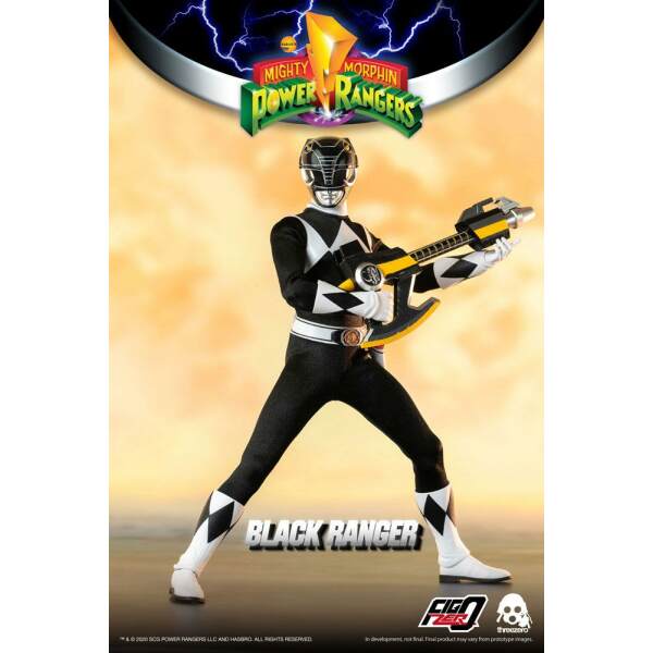 Figura FigZero Black Ranger Mighty Morphin Power Rangers 1/6  30 cm ThreeZero - Collector4u.com