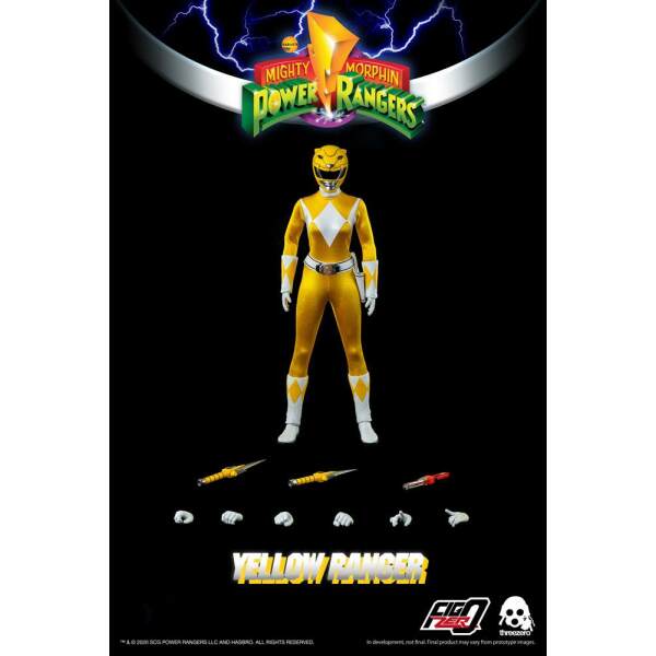 Figura FigZero Yellow Ranger Mighty Morphin Power Rangers 1/6 30 cm ThreeZero - Collector4U.com