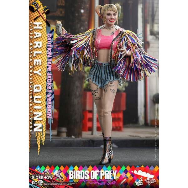 Figura Harley Quinn Birds of Prey Movie Masterpiece 1/6 (Caution Tape Jacket Version) 29 cm Hot Toys - Collector4u.com