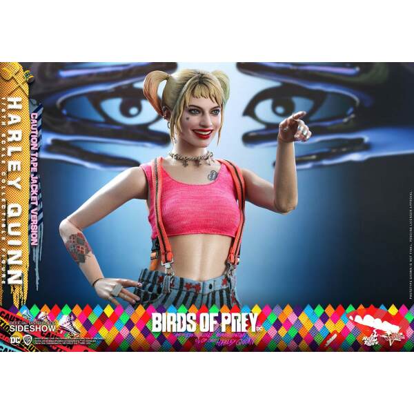Figura Harley Quinn Birds of Prey Movie Masterpiece 1/6 (Caution Tape Jacket Version) 29 cm Hot Toys - Collector4u.com