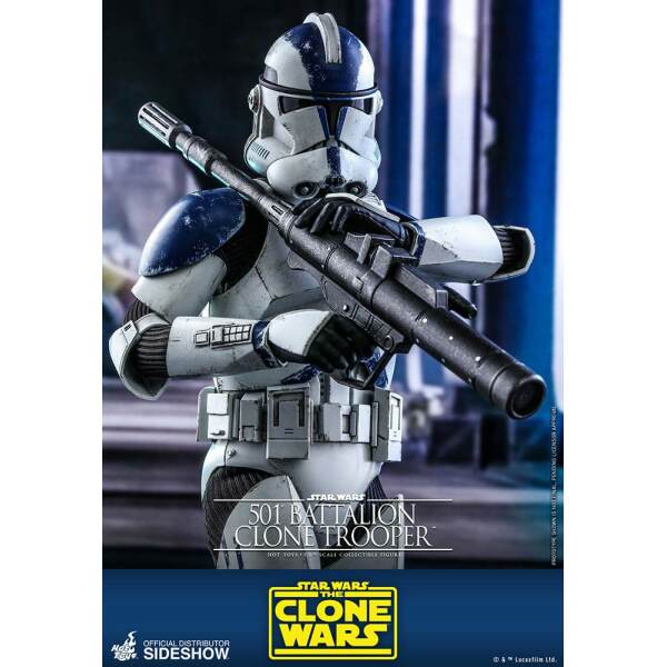 Figura Clone Trooper Batallón 501st The Clone Wars, Star Wars 1/6 Hot Toys 30 cm - Collector4U.com