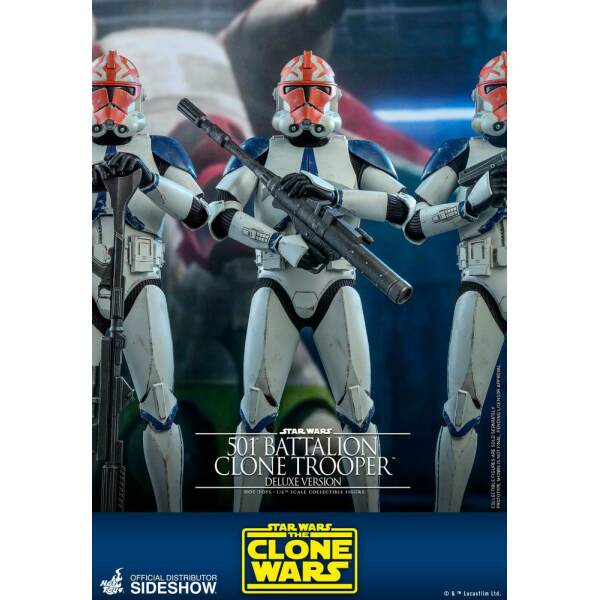 Figura Clone Trooper Deluxe Batallón 501st The Clone Wars, Star Wars 1/6 Hot Toys 30 cm - Collector4U.com