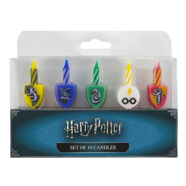 Pack de 10 Velas de Cumpleańos Logos Harry Potter - Collector4u.com