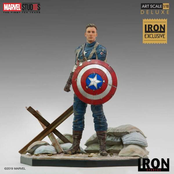 Estatua Captain America Marvel Comics 1/10 BDS Art Scale First Avenger MCU 10 Years Event EX 21 cm Iron Stuidios - Collector4U.com