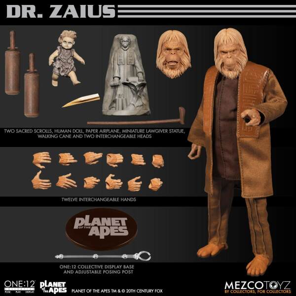 Figura Dr. Zaius El Planeta de los Simios 1/12 16 cm One:12 Mezco Toys - Collector4u.com