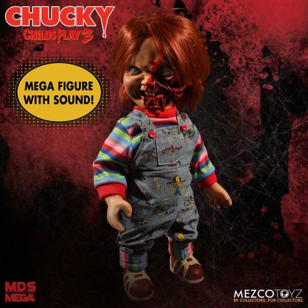 Chucky el muñeco diabólico 3 Parlante Designer Series Pizza Face 38 cm Mezco - Collector4U.com