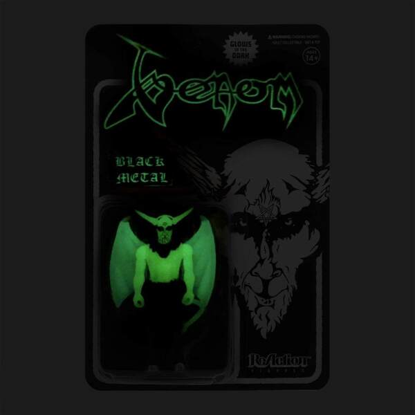 Figura ReAction Black Metal Venom (Glow In The Dark) 10 cm Super7 - Collector4U.com